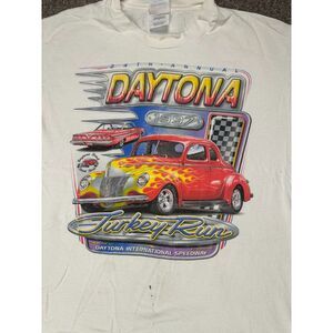 Vintage 90s L Nascar Racing Hotrod Car Daytona T Shirt